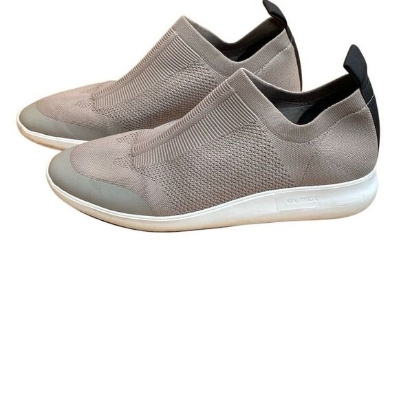 Via Spiga Marlow Taupe Stretch Sock Slip-On Comfort Sneakers Women’s Size 10.5 - Picture 2 of 6